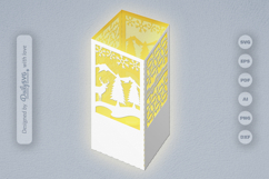 Winter Deer Christmas Lantern Papercut SVG Product Image 2