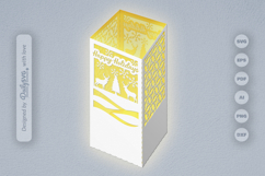 Winter Deer Christmas Lantern Papercut SVG Product Image 2