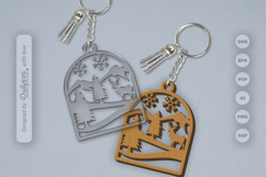 Winter Deer Keychain Laser Cut Product Image 1
