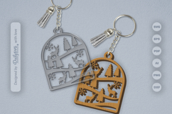 Winter Deer Keychain Laser Cut Product Image 2