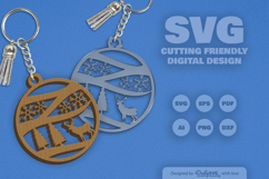 Winter Deer Keychain Laser Cut Product Image 2