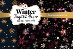 Winter Digital Paper Snow Snowflake Digital Paper Product Image 1