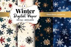 Winter Digital Paper Snow Snowflake Digital Paper Product Image 1