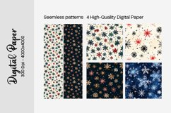 Winter Digital Paper Snow Snowflake Digital Paper Product Image 2