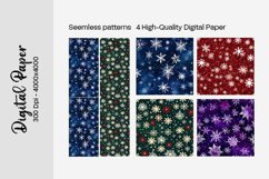 Winter Digital Paper Snow Snowflake Digital Paper Product Image 2