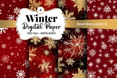 Winter Digital Paper Snow Snowflake Digital Paper Product Image 1