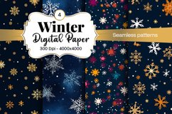 Winter Digital Paper Snow Snowflake Digital Paper Product Image 14