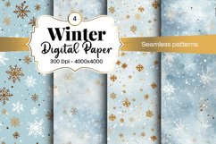 Winter Digital Paper Snow Snowflake Digital Paper Product Image 1