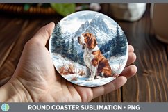 GorgeousWinter Dogs Round Coaster design.