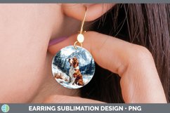 GorgeousWinter Dogs Round Earrings design.