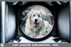 GorgeousWinter Dogs Car Coaster design.