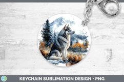 GorgeousWinter Dogs Keychain design.