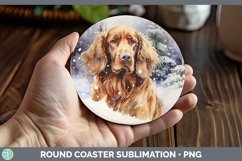GorgeousWinter Dogs Round Coaster design.