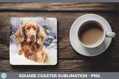 GorgeousWinter Dogs Square Coaster design.