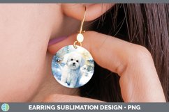 GorgeousWinter Dogs Round Earrings design.