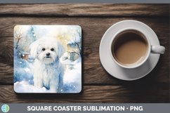 GorgeousWinter Dogs Square Coaster design.