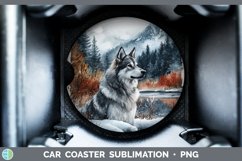 GorgeousWinter Dogs Car Coaster design.