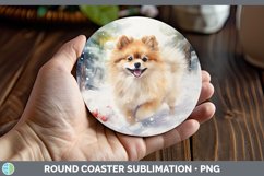GorgeousWinter Dogs Round Coaster design.