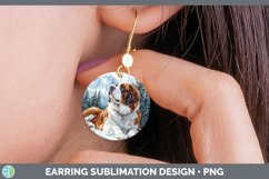 GorgeousWinter Dogs Round Earrings design.