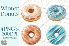 Winter Donuts PNG, Neutral Pastry Clipart, Bakery Elements Product Image 1