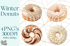 Winter Donuts PNG, Neutral Pastry Clipart, Bakery Elements Product Image 1