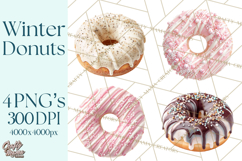 Winter Donuts PNG, Neutral Pastry Clipart, Bakery Elements Product Image 1