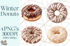 Winter Donuts PNG, Neutral Pastry Clipart, Bakery Elements Product Image 1