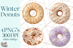 Winter Donuts PNG, Neutral Pastry Clipart, Bakery Elements Product Image 1
