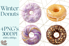 Winter Donuts PNG, Neutral Pastry Clipart, Bakery Elements Product Image 1