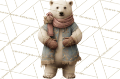 Winter Wonderland Clipart, Holiday Animals Digital Art PNG Product Image 4