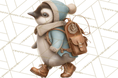 Winter Wonderland Clipart, Holiday Animals Digital Art PNG Product Image 4