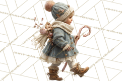 Winter Wonderland Clipart, Holiday Animals Digital Art PNG Product Image 2