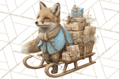 Winter Wonderland Clipart, Holiday Animals Digital Art PNG Product Image 5