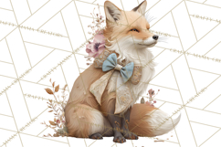 Winter Wonderland Clipart, Holiday Animals Digital Art PNG Product Image 3