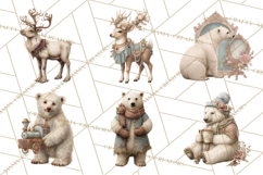 Winter Wonderland Clipart, Holiday Animals Digital Art PNG Product Image 4