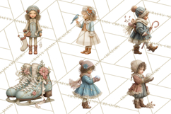 Winter Wonderland Clipart, Holiday Animals Digital Art PNG Product Image 3