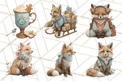 Winter Wonderland Clipart, Holiday Animals Digital Art PNG Product Image 9