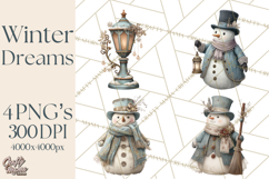 Winter Wonderland Clipart, Holiday Animals Digital Art PNG Product Image 1