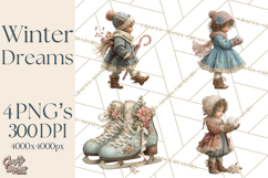 Winter Wonderland Clipart, Holiday Animals Digital Art PNG Product Image 1