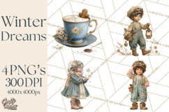 Winter Wonderland Clipart, Holiday Animals Digital Art PNG Product Image 1