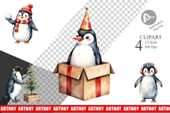 Winter Penguins Clipart Product Image 1
