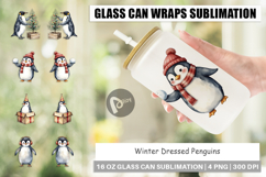 Glass Can Winter Penguins Product Image 1