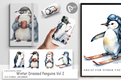 Digital Paper Winter Penguins Product Image 1
