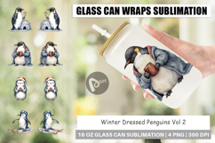 Glass Can Winter Penguins Product Image 1