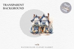 Winter English Cottage Christmas House Snow Covered Clipart Nursery wall art card making collage printable files xmas decor junk journal sublimation santa watercolor Christmas Winter English cottage House clipart, victorian Landscape snowing, holiday 