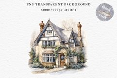Winter English Cottage Christmas House Snow Covered Clipart Nursery wall art card making collage printable files xmas decor junk journal sublimation santa watercolor Christmas Winter English cottage House clipart, victorian Landscape snowing, holiday 