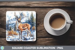 GorgeousWinter Exotic Animals Square Coaster design.