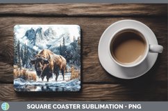 GorgeousWinter Exotic Animals Square Coaster design.