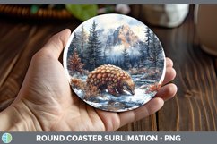 GorgeousWinter Exotic Animals Round Coaster design.