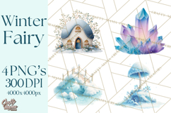 Chubby Winter Fairy PNG, Miniature Watercolor Winter Fairies Product Image 1